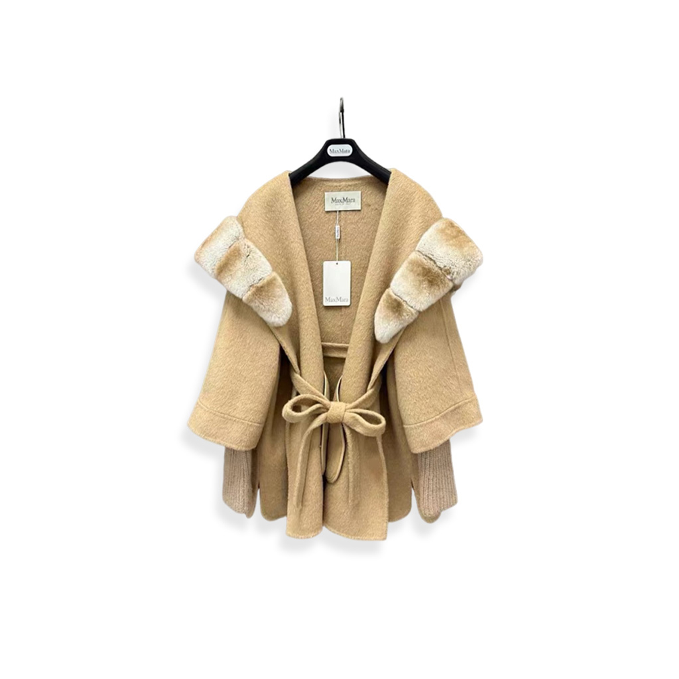 MAX MARA WOMEN'S SHORT JACKET WITH FUR COLLAR
